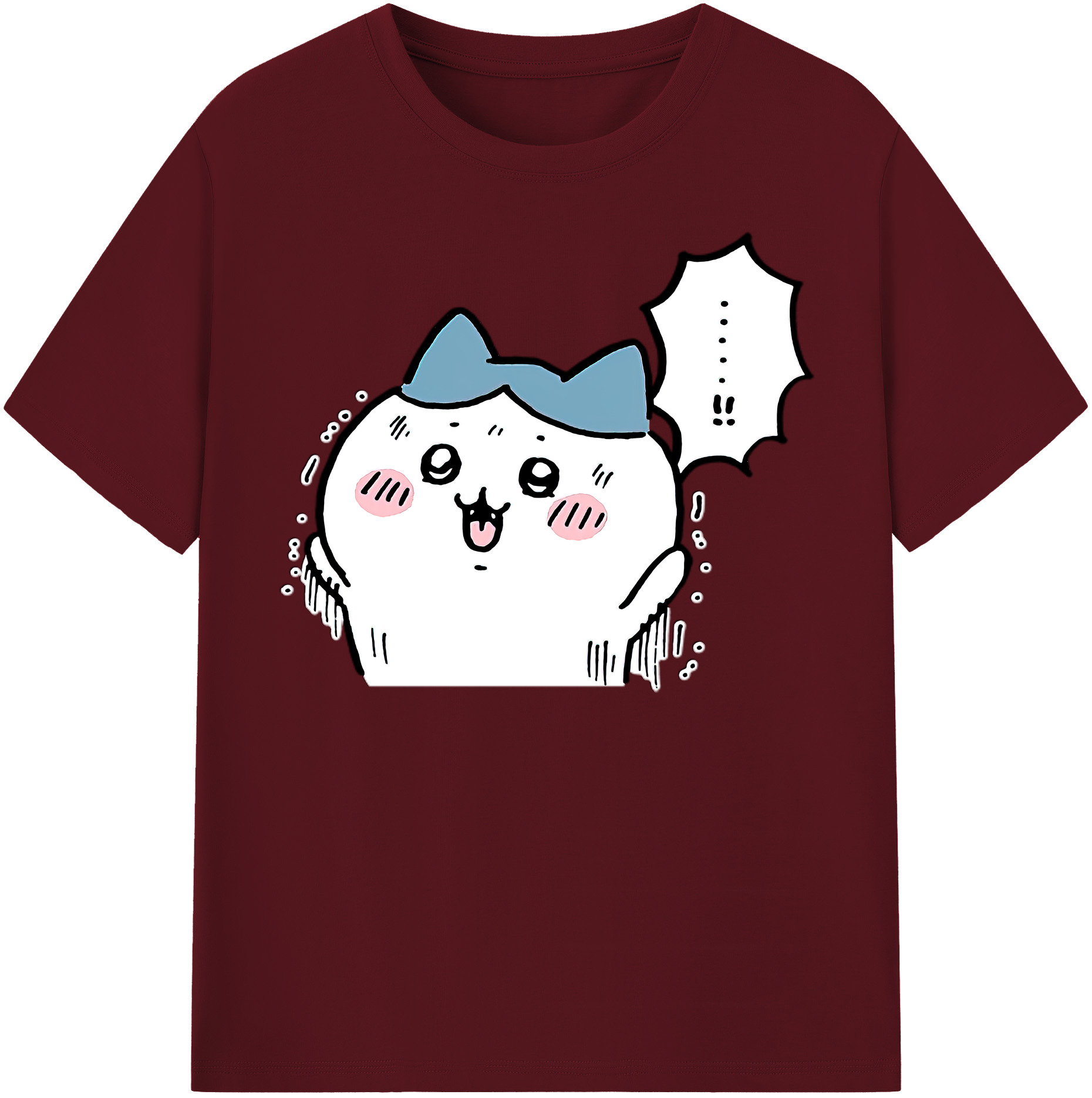 （画像用） ちいかわ ハチワレ Chii-kawa hachiware 綿100％半袖Tシャツ（フロントプリント）